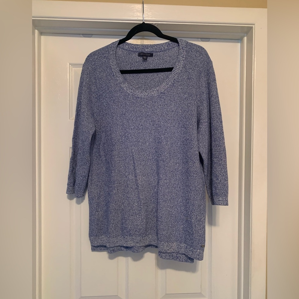 Tommy Hilfiger Sparkly Blue Crew Neck Sweater Lightweight Knit